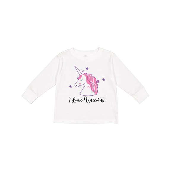 Inktastic Unicorn Girls Cute Fantasy Girls Long Sleeve Toddler T-Shirt