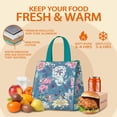 thumbnail image 5 of Pioneer Flower Floral Print Pattern Insulated Lunch Bag for Women & Adults,Large Portable Soft Cooler Lunch Bag,Thermal Food Storage Tote with Pearl Cotton,8.66L,8.75x5.75x9.5 Inch, 5 of 6
