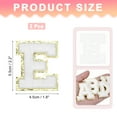 thumbnail image 2 of Parches de letras Uxcell Chenille 2 Pcs Letra E Parches para planchar Reparar Aplicaciones con borde de purpurina Blanco 2.2", 2 of 7