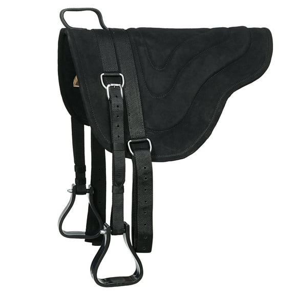 Hilason Horsemanship Leather Bareback Western Treeless Saddle Pad Black
