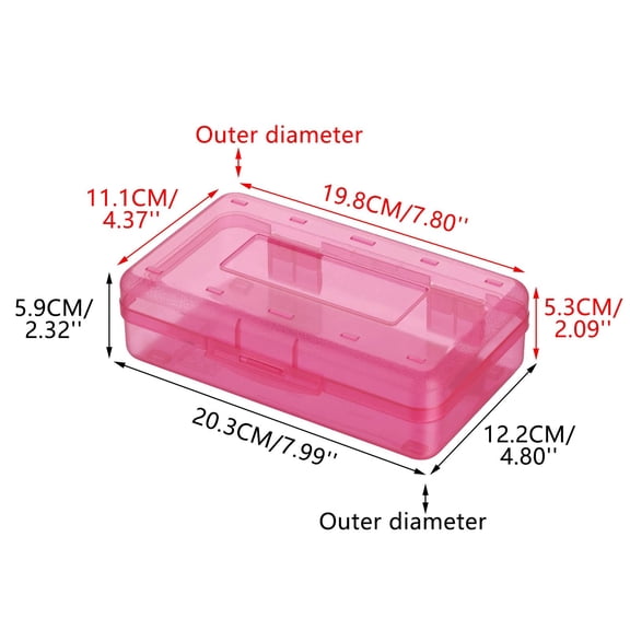 Clear Plastic Clear Storage Box, Large Capacity Pencil Box with Snap Tight Lid for Stationery Office Art Suppliesand Small Accessories Pink