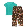 thumbnail image 4 of Lazy One Women's Pajama Set, Short Sleeves with Cute Prints, Relaxed Fit, Latte Sleep, 4 of 7