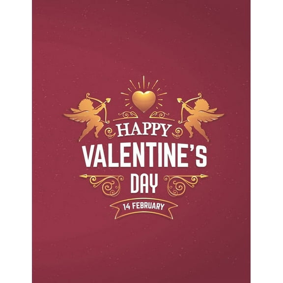 Happy Valentine's Day : 14 February Valentine Day Coloring Book Gift for Adult Relaxation (Paperback)