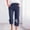 Navy, variant on Linen Pants Women Summer Fashion Casual Printing Elastic Loose Pants Straight Capris Beach Plus Size High Waisted Wide Leg Pants with Pocket S-3XL on Clearance