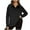 Black, variant on Quinlirra Womens Sweatshirt Design Women's Casual Fashion V-neck Long Sleeved Pullover Solid Color Top