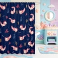 thumbnail image 2 of Manfei Cute Amphibian Axolotl Shower Curtain 72Wx78L,Kawaii Ocean Animal Bath Curtain, 2 of 5