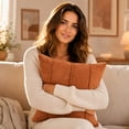 thumbnail image 5 of 18x18 Inch Solid Color Soft Pile Throw Pillow Cover Textured Square Cushion Cover for Sofa and Living Room Decor, 5 of 6