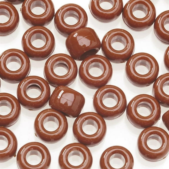 Darice Opaque Brown Pony Beads, 9mm, 720 Pieces