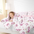 thumbnail image 3 of Erosebridal Unicorn Girls Full Size Comforter Sets,Cute Pink Bowknot Kawaii Stars Loves Bedding Sets For Kids,Reversible Pink 3 Pieces, 3 of 7