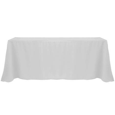 

Ultimate Textile (5 Pack) 108 x 132-Inch Rectangular Polyester Linen Tablecloth with Rounded Corners - for Wedding Restaurant or Banquet use Silver
