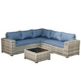thumbnail image 3 of Ovios 6-Piece All-Weather Wicker Outdoor Sectional Sofa Set with Side Table, 3 of 7
