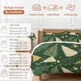 thumbnail image 6 of Dark Green Christmas Bedding Duvet Cover Set Twin Size 4 Pieces Xmas Tree Star Snowflake Winter Bedding Set with Zipper Closure, 1 Comforter Cover 68x86 Inches 1 Flat Sheet & 2 Pillow Cases, 6 of 7