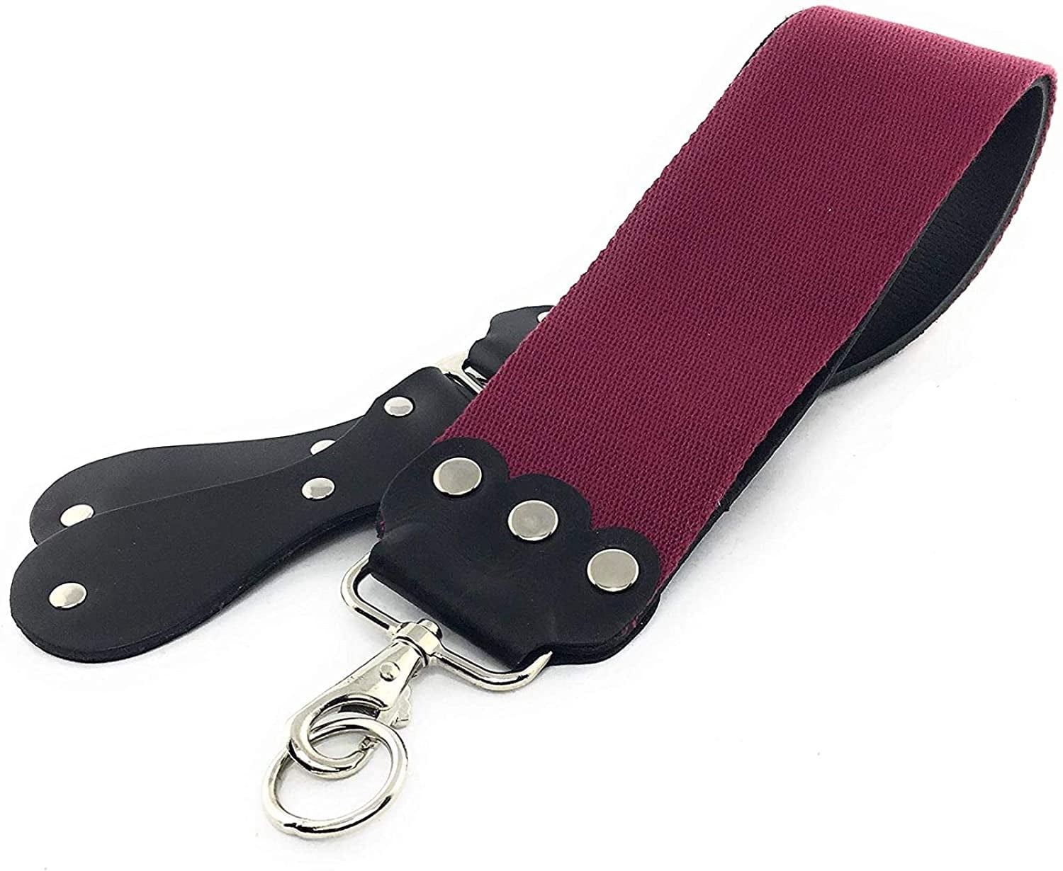 GBS Handmade Premium Leather Razor Strop Black and Maroon 3" x 26