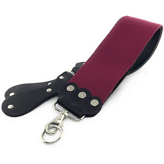 G.B.S Straight Razor Strop, Leather Sharpening Strap - Black & Maroon