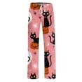 thumbnail image 6 of Halloween Pajamas Pants for Women Ladies Drawstring Pumpkins Ghost Pajama Cute Soft Long Wide Leg Pj Pants Pink 2XL, 6 of 7