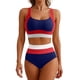 thumbnail image 2 of Tankini de moda para mujer, sin mangas, patchwork, bikini, traje de baño push-up, acolchado, conjuntos de blusa, traje de baño de dos piezas para mujer, trajes de baño tankini para mujer, traje de bañ, 2 of 6