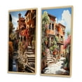 thumbnail image 3 of Designart "Fauvism in a Spanish Hacienda II" Spain Framed Wall Art Set Of 2 - Peach Landscapes Frame Gallery Set For Office Decor, 3 of 7
