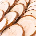 thumbnail image 3 of Unfinished Natural Wood Slices 20 Pcs Inch Wood Coaster Sets Pieces Craft Wood kit Predrilled with Hole Wooden Circles Great for Arts and Crafts Christmas Ornaments DIY Crafts Rustic Wedding 20 Pcs 3.5-4inch with Hole, 3 of 8