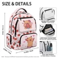 thumbnail image 5 of Chririnla Strawberry & Bow Polka Dot Pattern Comfortable School Bag for Travel Elementary, Lightweight Multi-Pocket Polyester Bookbag, 5 of 10