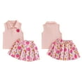thumbnail image 3 of Miaouyo Kids Girl Back to School Outfit Apple Embroidery Lapel Tank Tops and Pleated Skirt Set for Toddler Summer Clothes, 3 of 10
