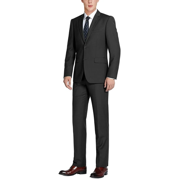 Men's Classic-Fit 100% Wool Two Button Suit - Walmart.com