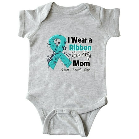 

Inktastic Mom Ovarian Cancer Ribbon Gift Baby Boy or Baby Girl Bodysuit