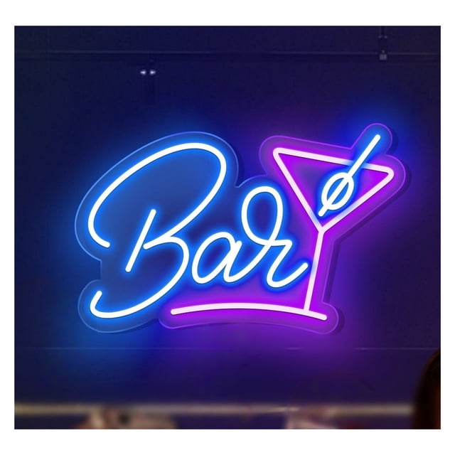 Letrero De Neón Para Bar, Cócteles Y Cerveza. Decoración Para El Hogar, Pub, Sala Juegos, Dormitorio, Salón O Fiesta Cumpleaños 45cm