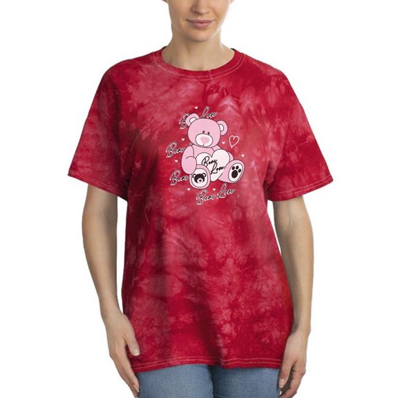 Pink Bear Love Cute Art Tie Dye Crystal Women -Image by Shutterstock, Female Large