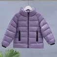 thumbnail image 2 of Girls Down Jacket with Stand Collar Warm Winter Coat for Kids Soft Padded Outerwear for Ages 2-11, 2 of 9