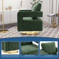 thumbnail image 3 of Aukfa Accent Swivel Barrel Chair, Modern Chenille Upholstered Swivel Club Chair for Bedroom Living Room - Green, 3 of 8