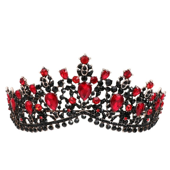 Masteelf Bridal Wedding Hair Accessories Set in Black and Red with Sparkling Details for Special Occasions and Formal Events