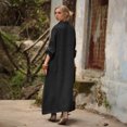 thumbnail image 5 of Quixlent Women's Cotton Linen Shirt Dress Casual Rolled-Up Sleeve Button Dowm Maxi Dress Summer Loose Tunic Shift Dress, 5 of 7