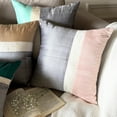 thumbnail image 5 of Cushion Covers, Light Pink & Grey 14"x14" (35x35 cm) Throw Pillow Covers, Silk Color Block Patchwork Throw Pillows For Couch, Patchwork Pattern Modern Style - Splendour Pink, 5 of 10