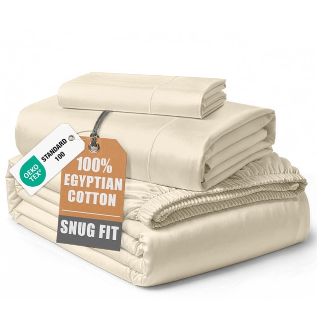 Sábanas LANE LINEN 100% algodón egipcio Twin Ivory