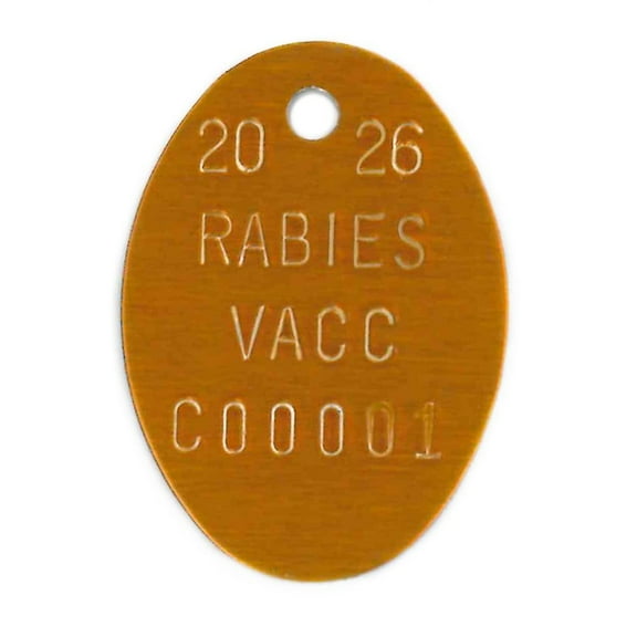 2026 Orange Oval Generic Rabies Tags (Set of 100 Tags)