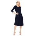 thumbnail image 2 of Moa Collection Women's Basic Round Neck 3/4 Sleeves A-line Casual Maxi Dress, 2 of 4