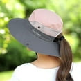 thumbnail image 6 of Women's Ponytail Safari Sun Hat,Wide Brim UV Protection Outdoor Bucket Hat,Foldable Beach Summer Fishing Hat, 6 of 6