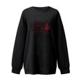 thumbnail image 4 of Ymikos Haut Automne 2024 pour Femmes, Joyeux Noël Haut à Manches Longues Col Rond Uni, Haut à Manches Longues Col Rond,/chemise/noir, (L), 4 of 4