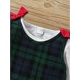 thumbnail image 6 of Toddler Baby Girl Christmas Outfit Dress Long Sleeve Solid T-Shirt Tops Plaid Santa Deer Elk Overalls Dresses Set, 6 of 7
