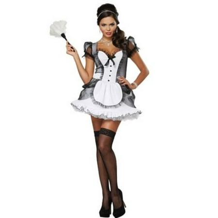 California Costumes Luxe French Maid Costume 1335 Black/White