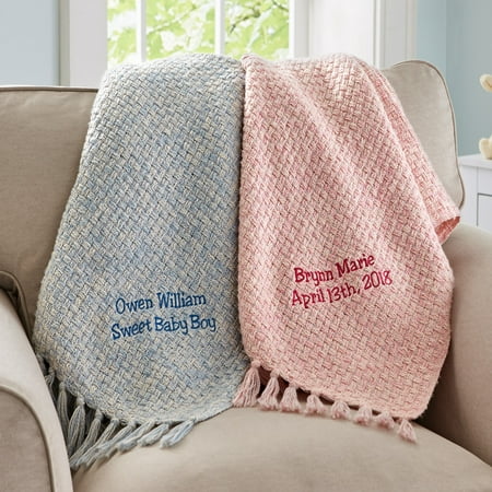 Personalized Honeycomb Baby Blanket- Available in Pink or (Best Baby Shower Gifts For First Time Mom)