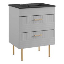 Modway Daybreak 24" Bathroom Vanity in Light Gray Black
