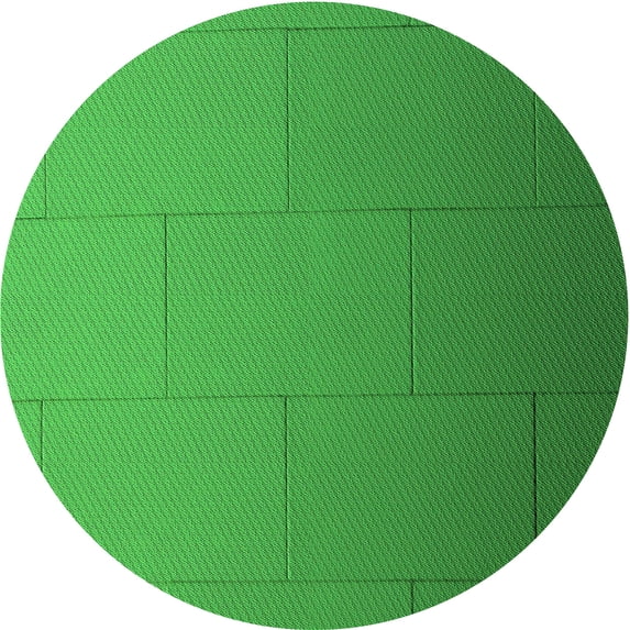 Ahgly Company Machine Washable Indoor Round Transitional Green Area Rugs, 3' Round