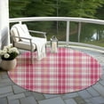 thumbnail image 6 of Addison Rugs Chantille Indoor/Outdoor Transitional Plaid Blush Washable Round Rug, 8' x 8', 6 of 6