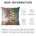 thumbnail image 5 of Orinice Sailboat Ocean Rainbow Graphic Decorative Cushion Throw Pillow Cover for Home Couch Living Room Bed Sofa Summer Square 1PC 24x24in, 5 of 5