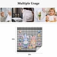 thumbnail image 5 of Cloth Napkins Set of 2 - 20x20 Inches, Bunny Gnomes Easter Washable Reusable Table Napkins, Eggs Black White Checkered Farmhouse Soft & Absortbent Dining Napkin for Party Wedding Hotel Restaurant, 5 of 8