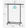 thumbnail image 2 of SONGMICS Clothes Rack with Wheels, Heavy-Duty Clothing Rack for Hanging Clothes, Portable Garment Rack, with Extendable Hanging Rail, 220 lb Load Capacity, Black, 2 of 6
