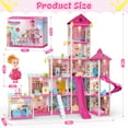 thumbnail image 6 of Flooyes 314PCS Light-Up Castle Dollhouse, 14Rooms Pretend Dream Castle with Doll and Furniture, Birthday Gifts Toys for Kids Girls 3 4 5 6 7 8, 6 of 7