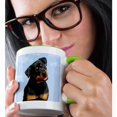 thumbnail image 2 of 3drose, Rottweiler, 15oz Two-tone Green Mug, 2 of 6