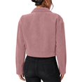 thumbnail image 5 of Women's Long Sleeve Button Down Jacket Solid Color Turndown Collar Casual Corduroy Outwear with Pockets 3XL, 5 of 9
